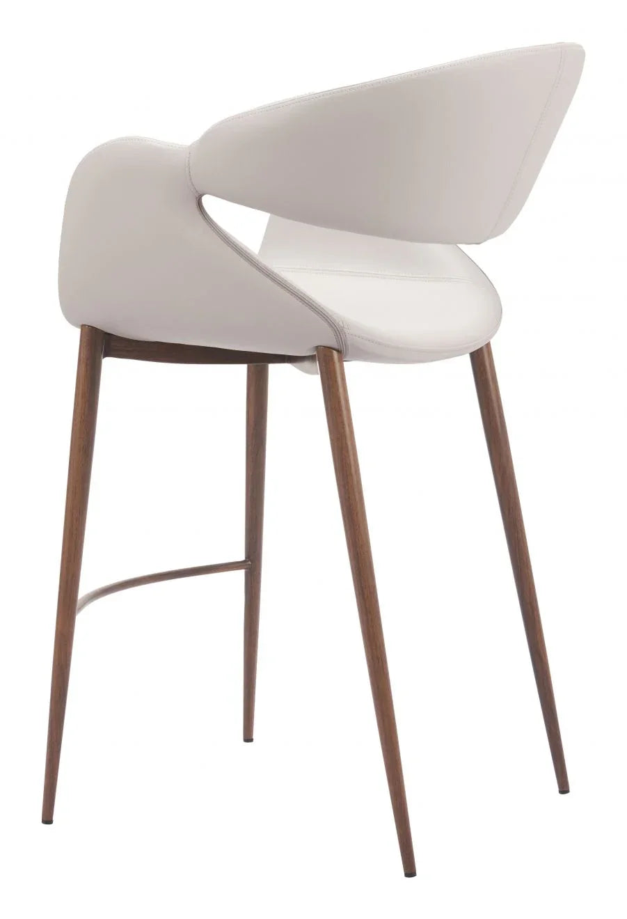 Curved Back Design of Limay Faux Leather Seating for Back Support