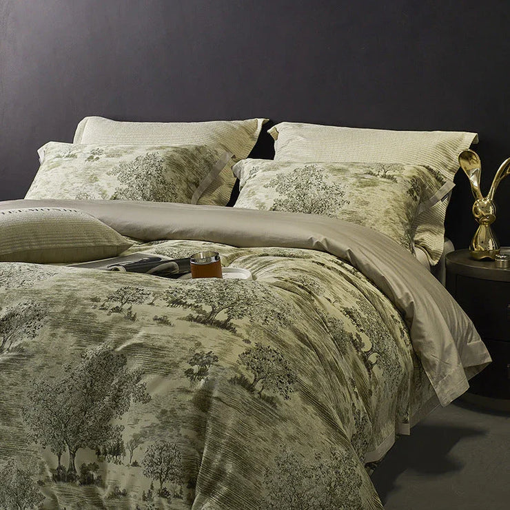 Luxury Vintage Style 160TC Long-Staple Cotton Bedding Set | 3CARATS - Fluent Trends