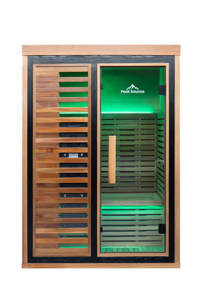 Peak Saunas Fuji 2-Person Full Spectrum Infrared Sauna with XL Medical-Grade Red Light Therapy & Smart WiFi App Control Peak Wellness USA