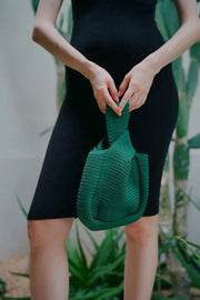 Mackenzie Knit Clutch in Emerald - Fluent Trends