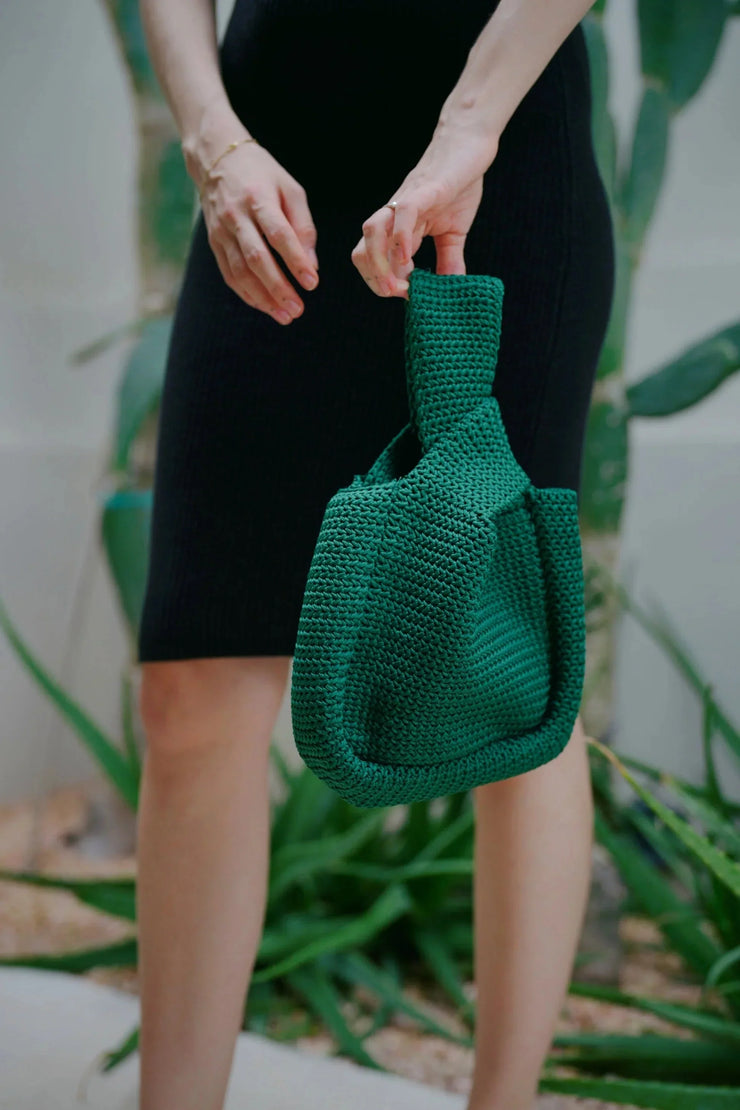 Mackenzie Knit Clutch in Emerald - Fluent Trends