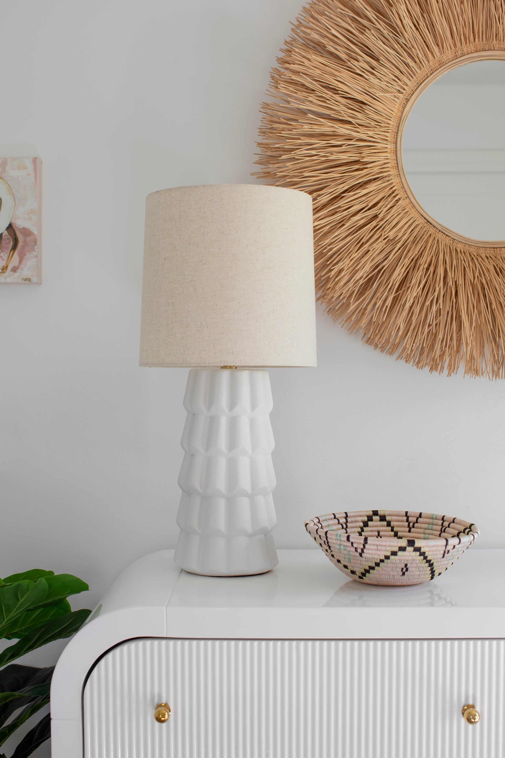 Bella Ceramic Table Lamp White Cliff Studio