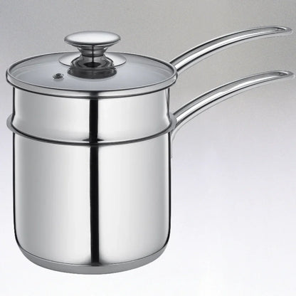 Double Boiler with Glass Lid - 1.6 Qt Stainless Steel Induction