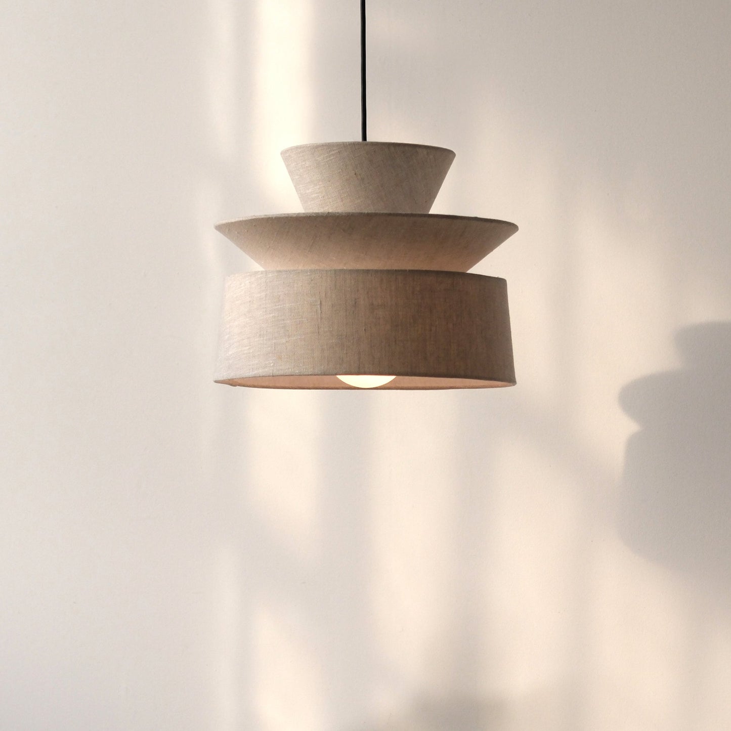 Lag Lamp Pendant Light | Minimalist Organic Cotton Pendant | Hardwired or Plug-in | Made in USA