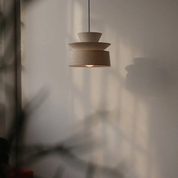 Lag Lamp | Minimalist Organic Cotton Pendant Light | Hardwired or Plug-in | Made in USA - Fluent Trends