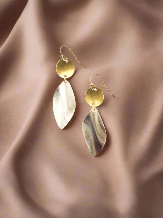 Mixed Metal Twist Earrings