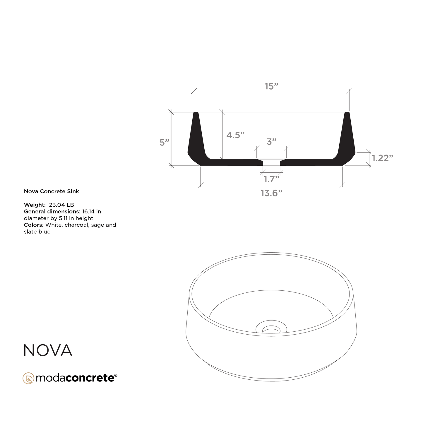 Nova Concrete Sink