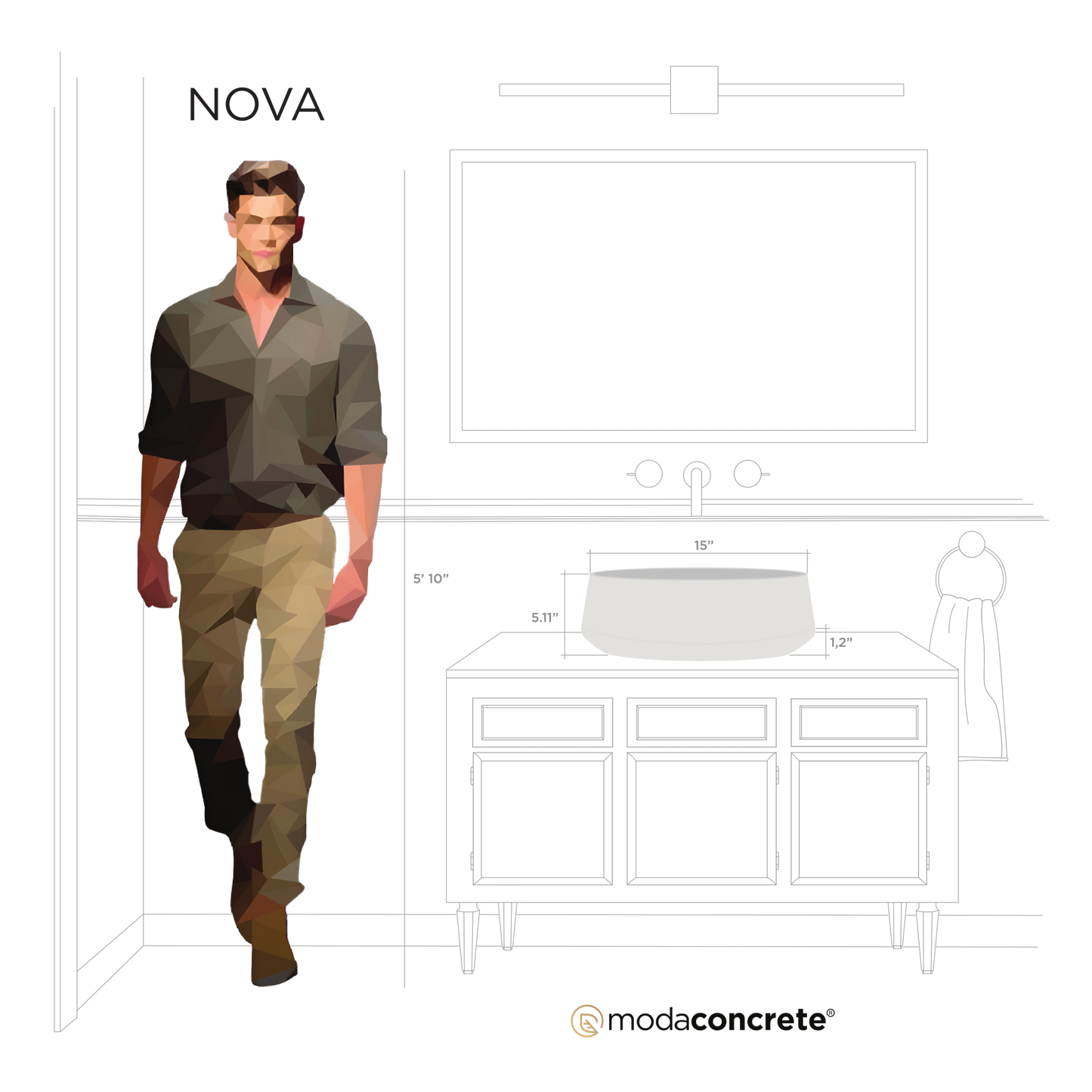 Nova Concrete Sink