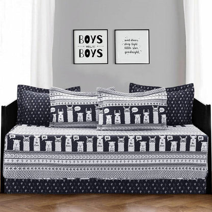 Navy White Stripes Llama Cactus Southwest 6 Piece Lightweight Daybed Cover Set Melrose Home Design