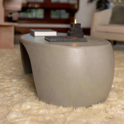 Concrete Nook Coffee Table - A Modern Organic Curved Design for Indoor & Outdoor