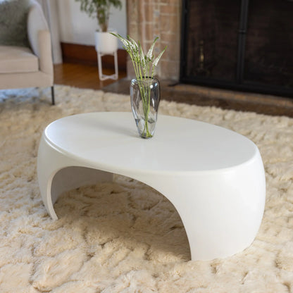 Concrete Nook Coffee Table - A Modern Organic Curved Design for Indoor & Outdoor