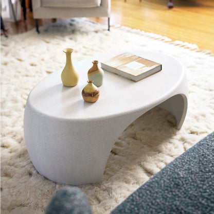 Concrete Nook Coffee Table - A Modern Organic Curved Design for Indoor & Outdoor