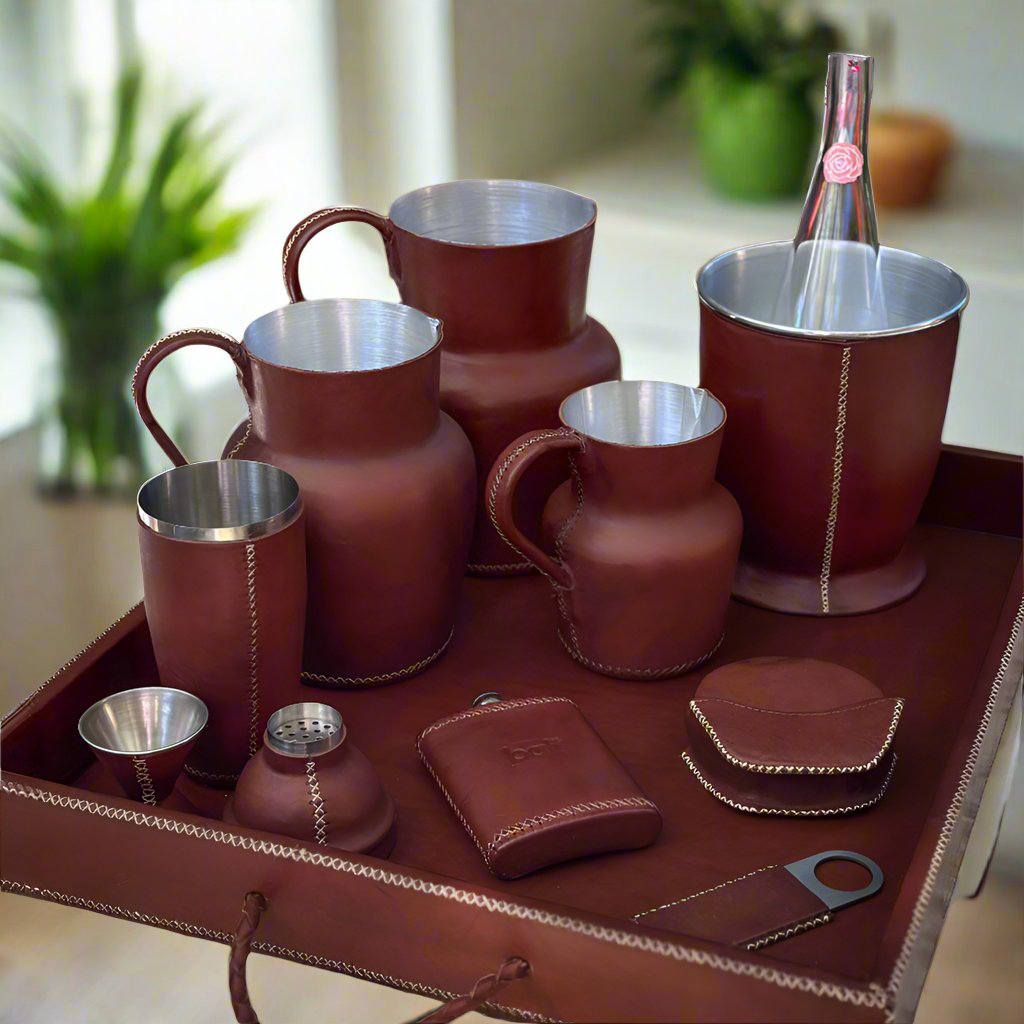 Verano | Leather Carafe Set (3) Bati