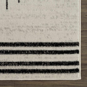 Angus Abstract Black & White Striped Area Rug - Modern Farmhouse Polypropylene, Non-Shedding, Hauteloom - Fluent Trends Rugs