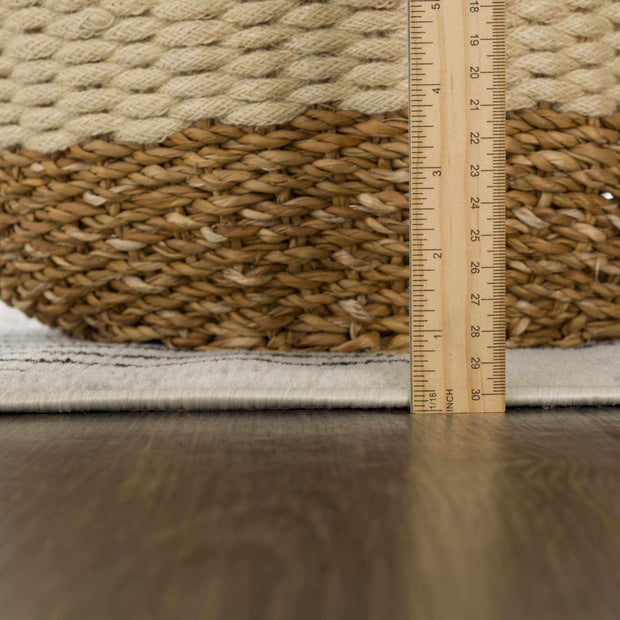 Angus Abstract Black & White Striped Area Rug - Modern Farmhouse Polypropylene, Non-Shedding, Hauteloom - Fluent Trends Rugs