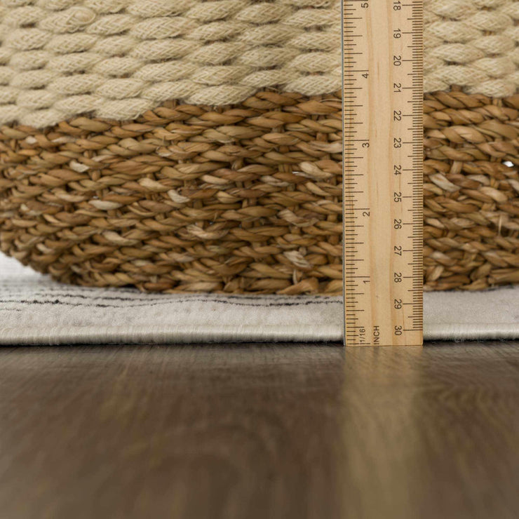 Angus Abstract Black & White Striped Area Rug - Modern Farmhouse Polypropylene, Non-Shedding, Hauteloom - Fluent Trends Rugs