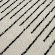 Angus Abstract Black & White Striped Area Rug - Modern Farmhouse Polypropylene, Non-Shedding, Hauteloom - Fluent Trends Rugs