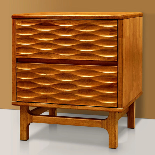 Acacia Elara Nightstand with 2 Drawers - Fluent Trends Nightstand