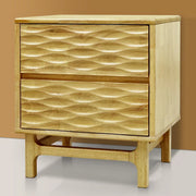 Acacia Elara Nightstand with 2 Drawers - Fluent Trends