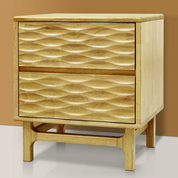 Acacia Elara Nightstand with 2 Drawers - Fluent Trends