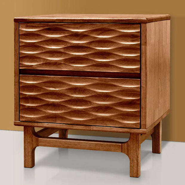 Acacia Elara Nightstand with 2 Drawers - Fluent Trends