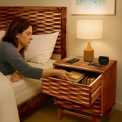 Acacia Elara Nightstand with 2 Drawers
