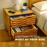 Acacia Elara Nightstand with 2 Drawers - Fluent Trends