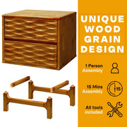 Acacia Elara Nightstand with 2 Drawers - Fluent Trends