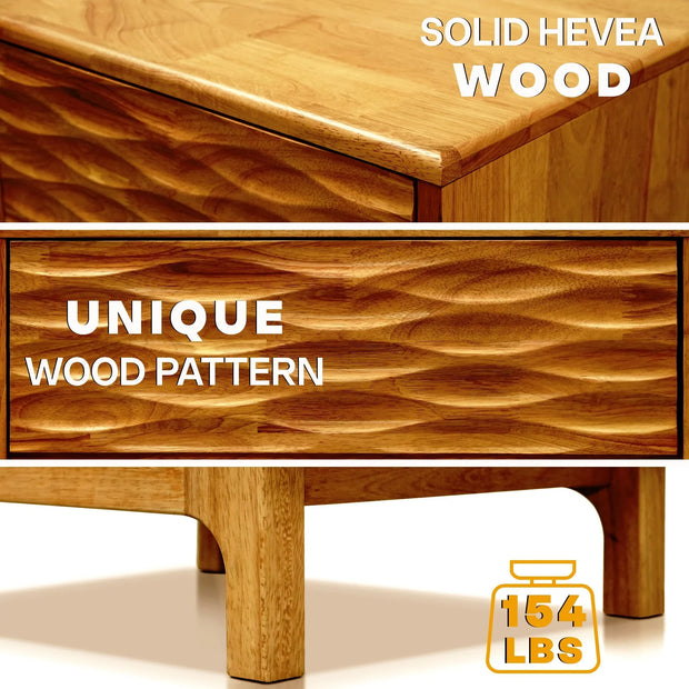 Acacia Elara Nightstand with 2 Drawers - Fluent Trends