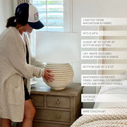 Weathered Cream Round Table Lamp - Fluent Trends