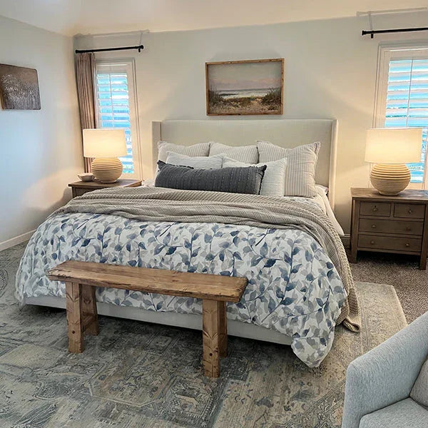 Weathered Cream Round Table Lamp - Fluent Trends