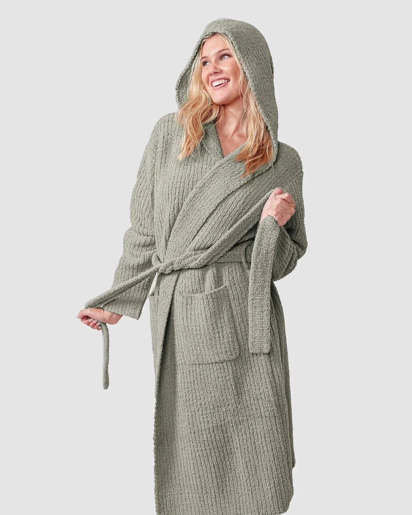 Ribbed Hooded Robe - Fluent Trends