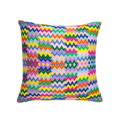 Cotzal Paneled Square Pillow