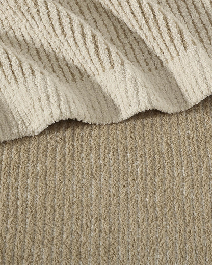 Two-Tone Ribbed Bed Blanket | Last Chance