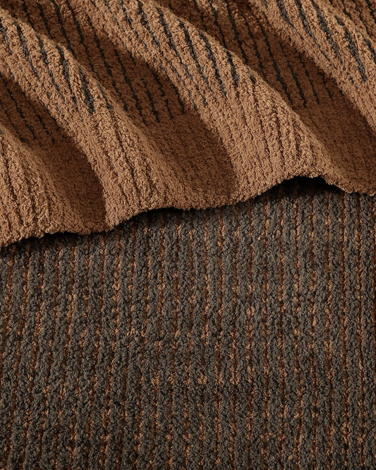 Two-Tone Ribbed Bed Blanket | Last Chance