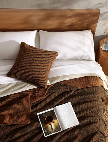 Two-Tone Ribbed Bed Blanket | Last Chance