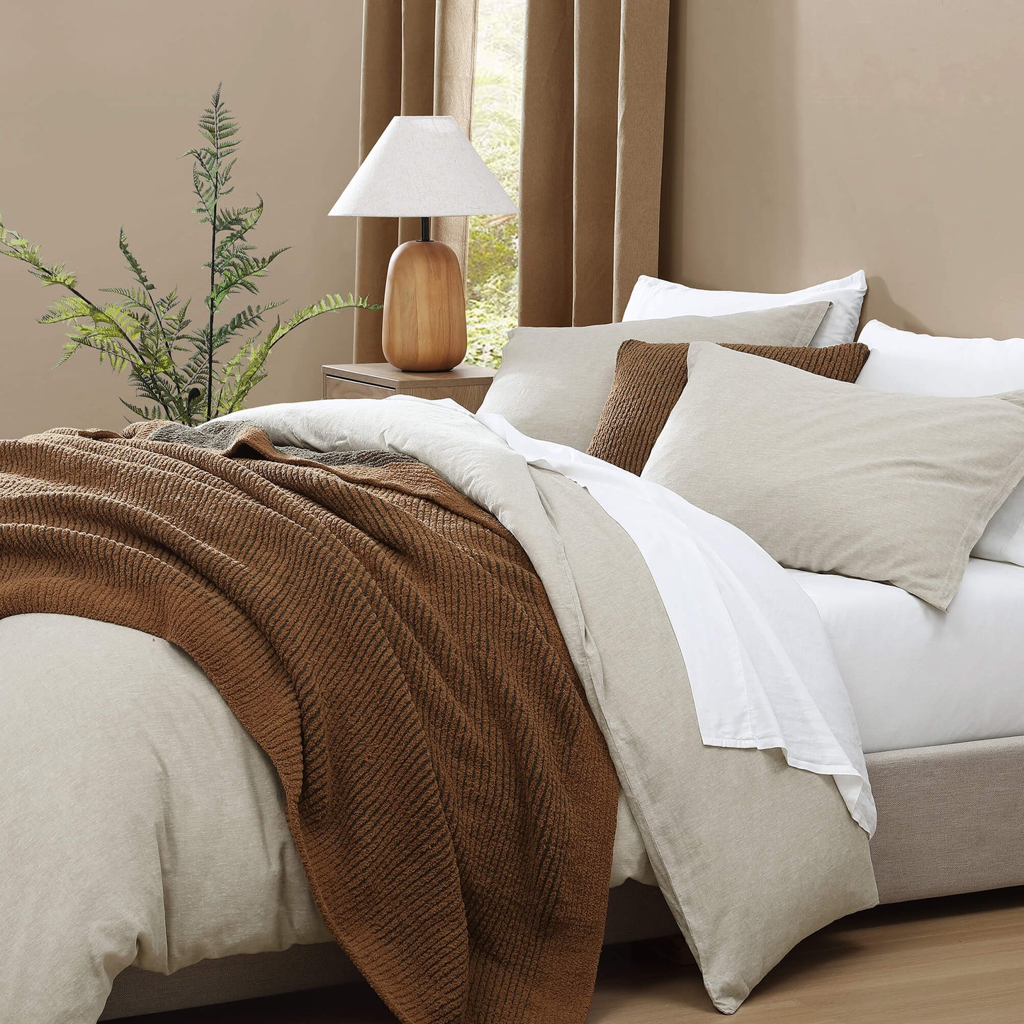 Two-Tone Ribbed Bed Blanket | Last Chance