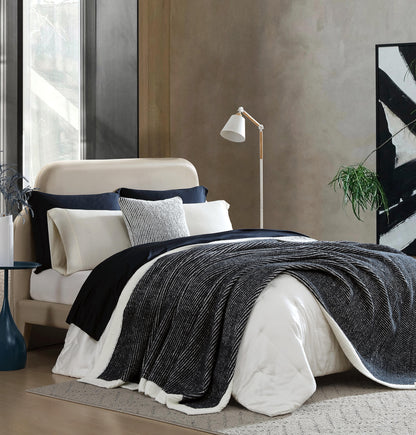 Two-Tone Ribbed Throw Pillow Sunday Citizen
