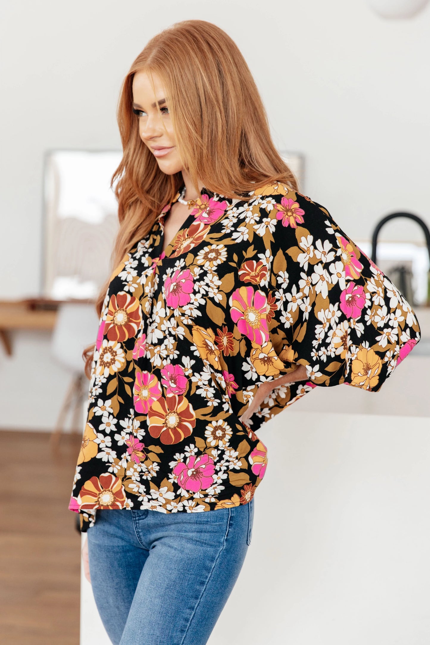 Take Another Chance Floral Print Top - Fluent Trends