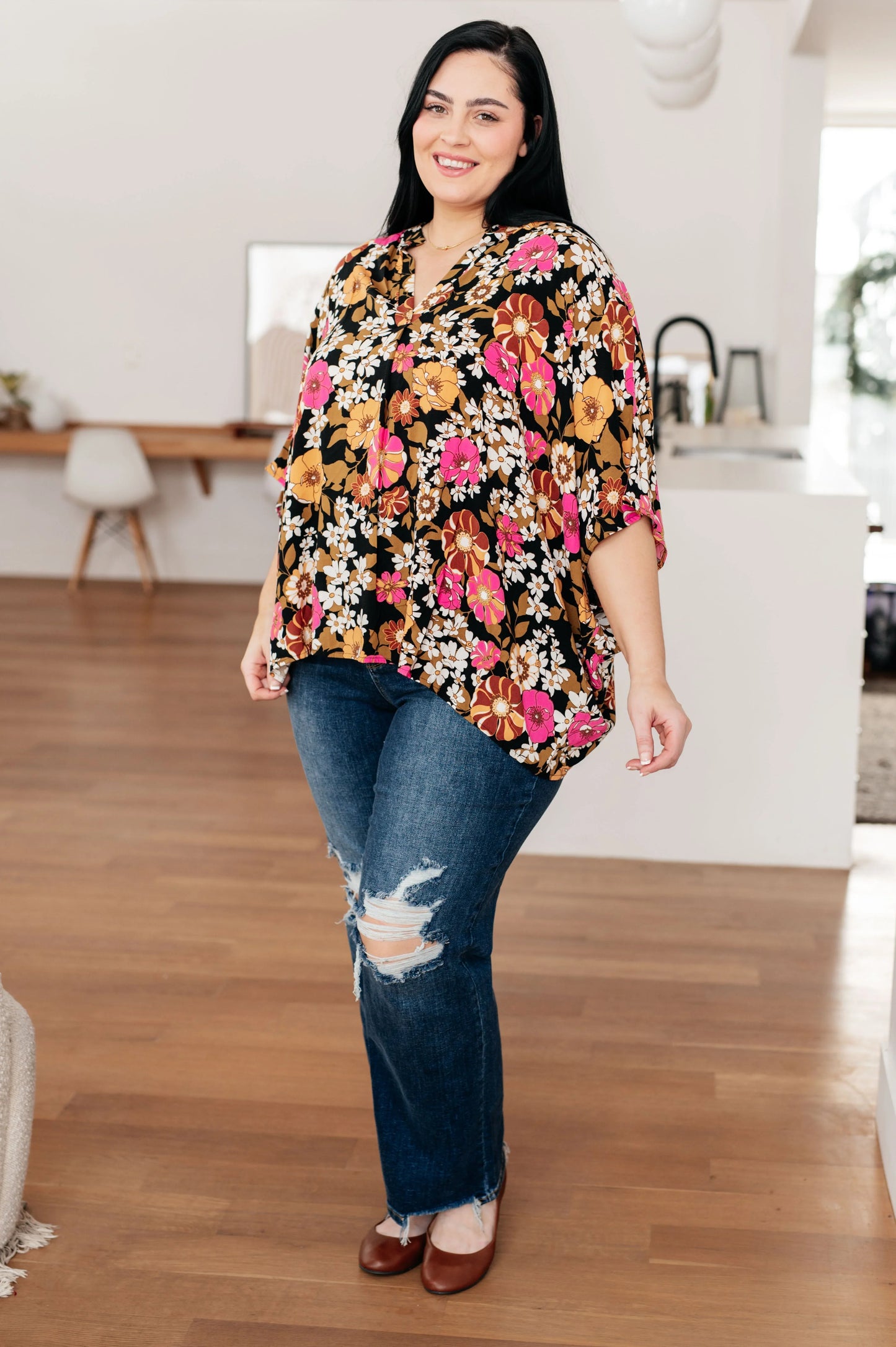 Take Another Chance Floral Print Top - Fluent Trends