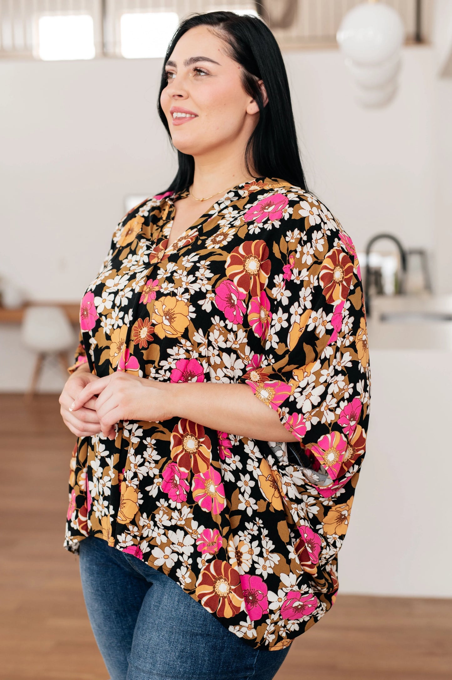 Take Another Chance Floral Print Top - Fluent Trends