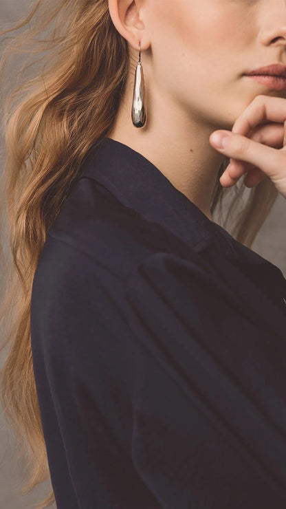 Teardrop Silver Earrings Powered by People