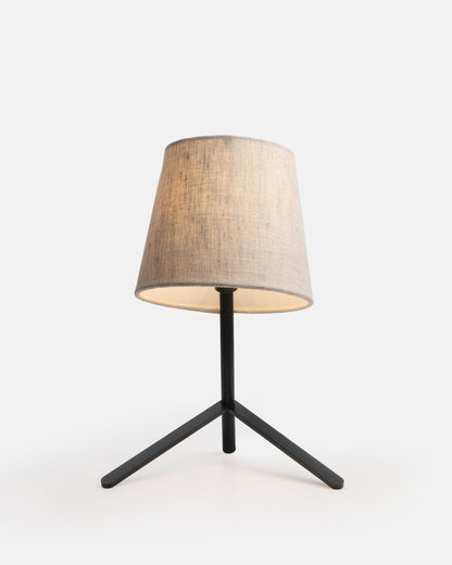 Tokyo I Table Lamp: Solid Brass or Recycled Steel with Unbleached Cotton Shade