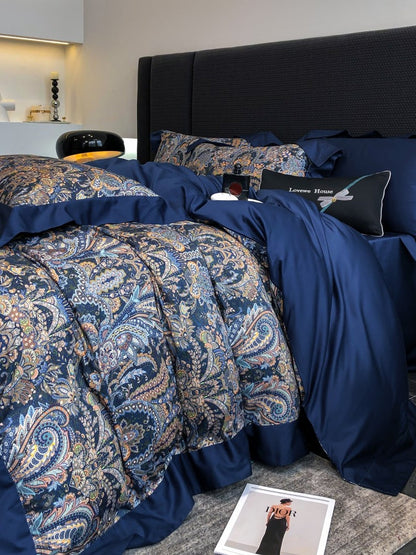 Vintage European Elegant Printed Cotton Sateen Bedding Set | 3CARATS 3CARATS