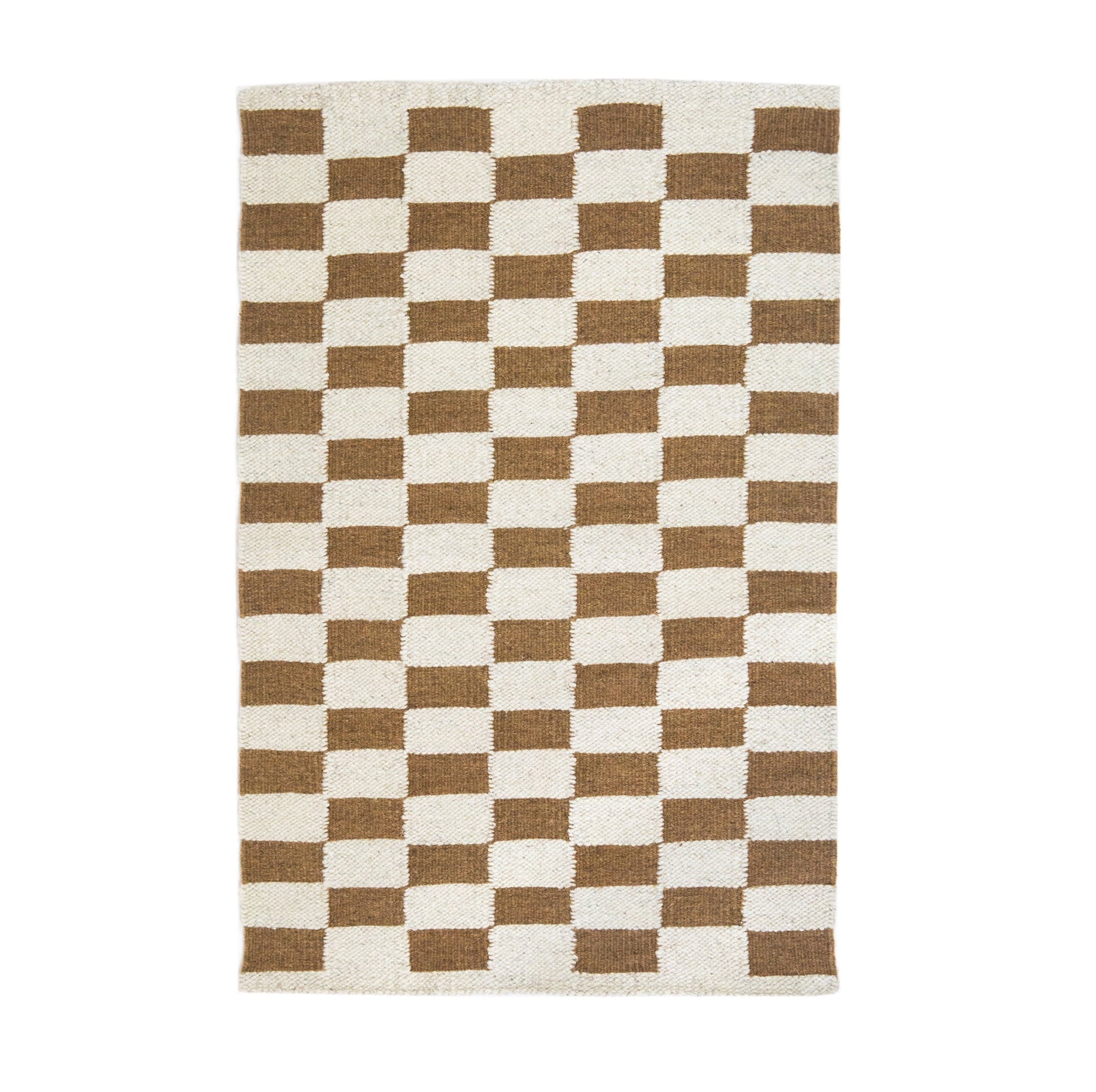 Zapotec Checkered Rug in Umber & Ivory Archive New York