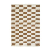 Zapotec Checkered Rug in Umber & Ivory - Fluent Trends