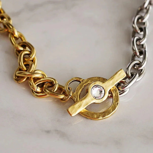 Blair Oval Chain Necklace - Gold-Plated Statement Jewelry - Fluent Trends