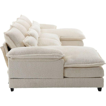Modern Large chenille Fabric U-Shape Sectional Sofa Streamdale Furniture