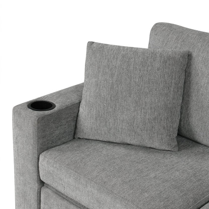 109.1' Sectional Sofa Convertible Pull-out Sofa Bed with Storage Ottoman Streamdale Furniture