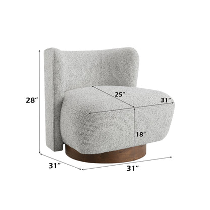 Lisa Gray Tweed Accent Chair - Modern Armless Seating for Living Room, 31" Wide - Fluent Trends